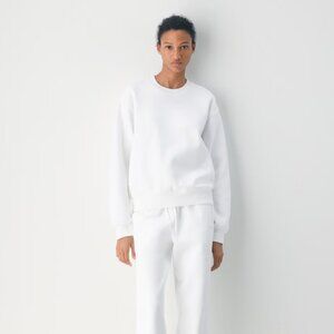 Aritzia Cozy Sweatfleece Perfect Crew Sweatshirt Women's Size XXS White Oversize